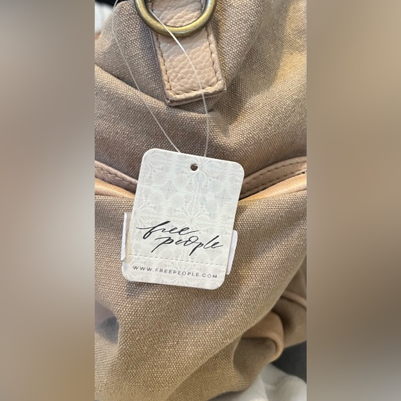 NWT Free People Cape Canvas Tote in Tea Stain - Picture 10 of 10